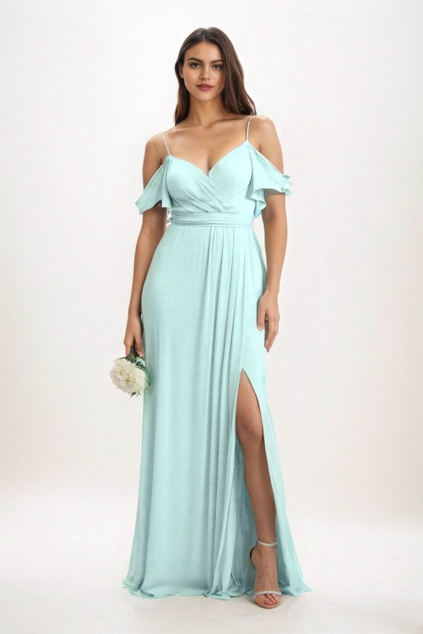A-Line Maxi Chiffon Bridesmaid Dress CB0820 - COCOMELODY